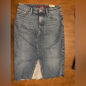 Lucky Brand Blue Midi Denim Skirt
